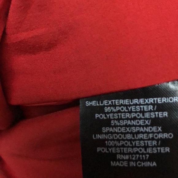 Badgley Mischka Sz 6 red cherry color knee-length dress w/ collar & belt v-neck - Picture 7 of 10